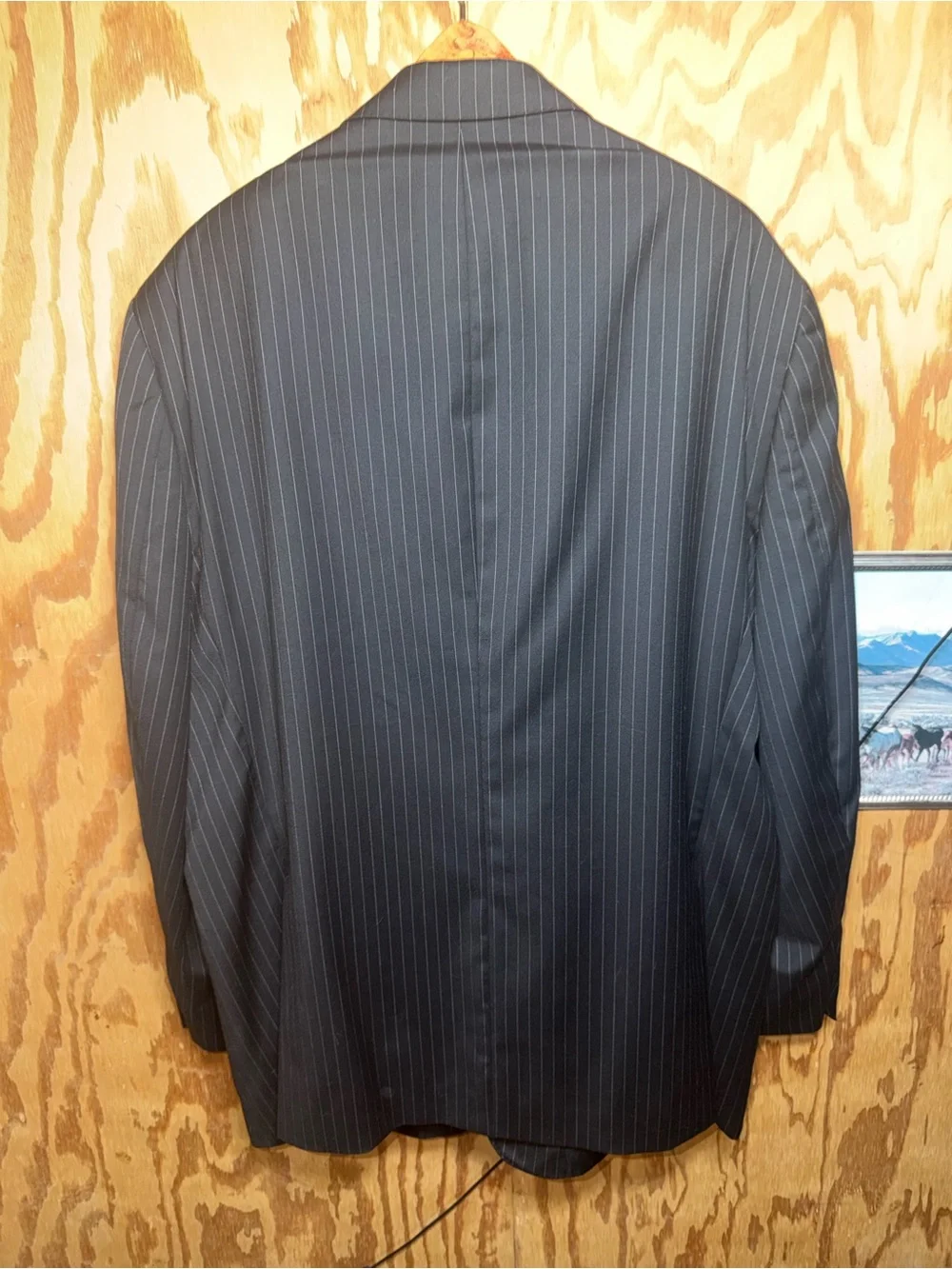 LORO PIANA Super 120 Daniel Cremieux Men 46R Sport Coat Black Stripe Wool Blazer